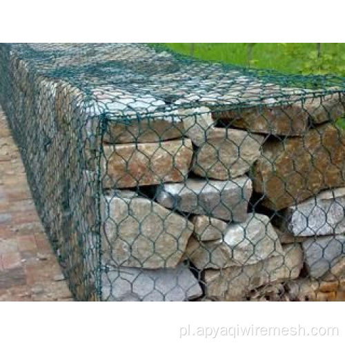 Ocynkowane sześciokątne tkane gabion koszyk kamienny gabion